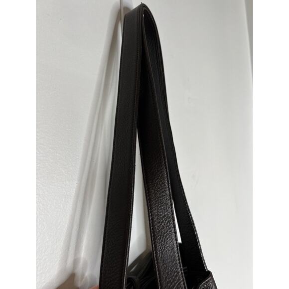 Y2K Hilton Weiner Leather Perforated Purse Studded Brown Bucket Bag Grommets - Picture 13 of 16